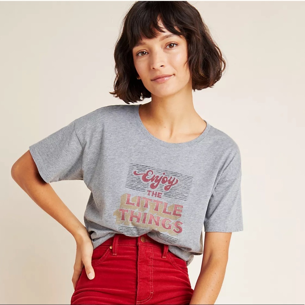 Anthropologie Santiago Colombo Enjoy Little Things Graphic Tee Women’s Size XS